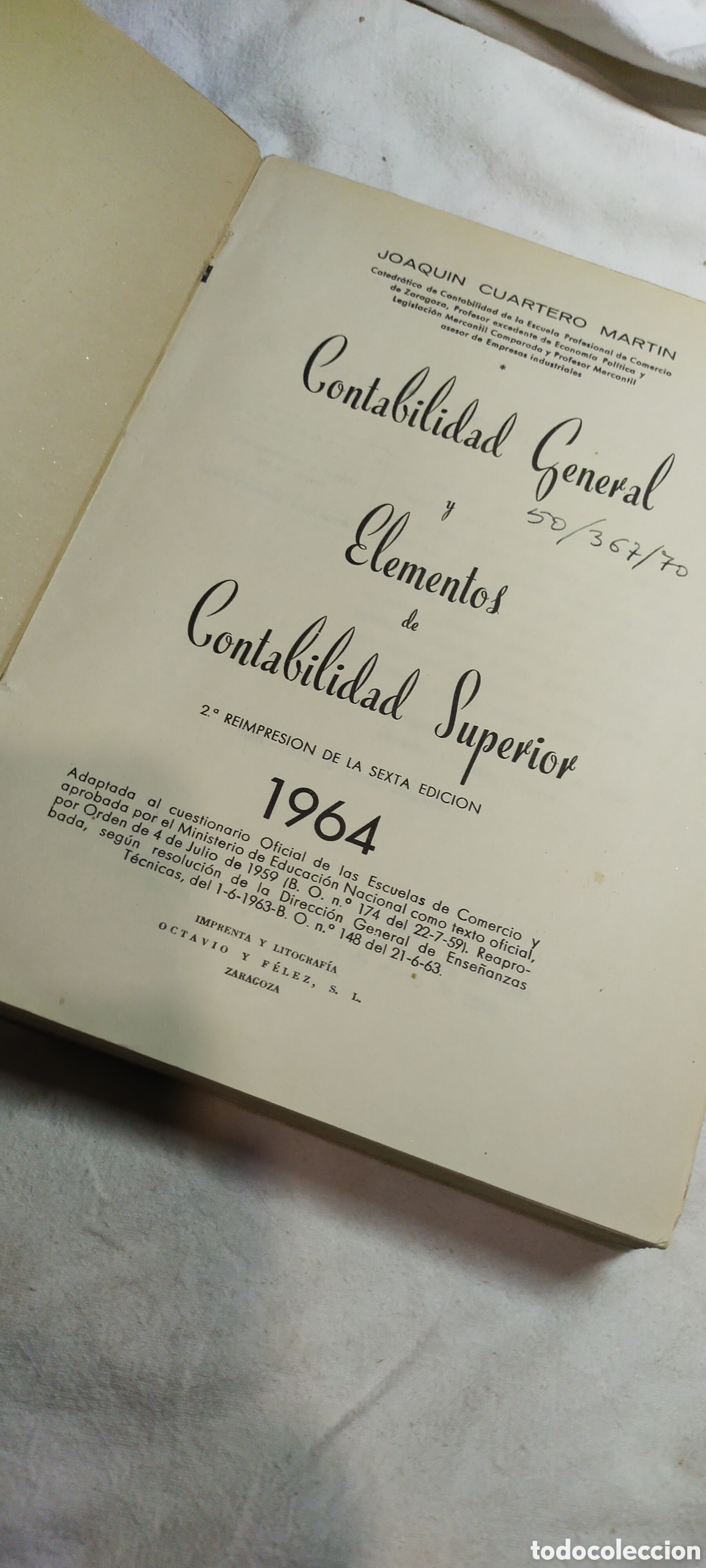 Libros de segunda mano de ciencias: Contabilidad general y elementos de contabilidad superior. - Foto 3