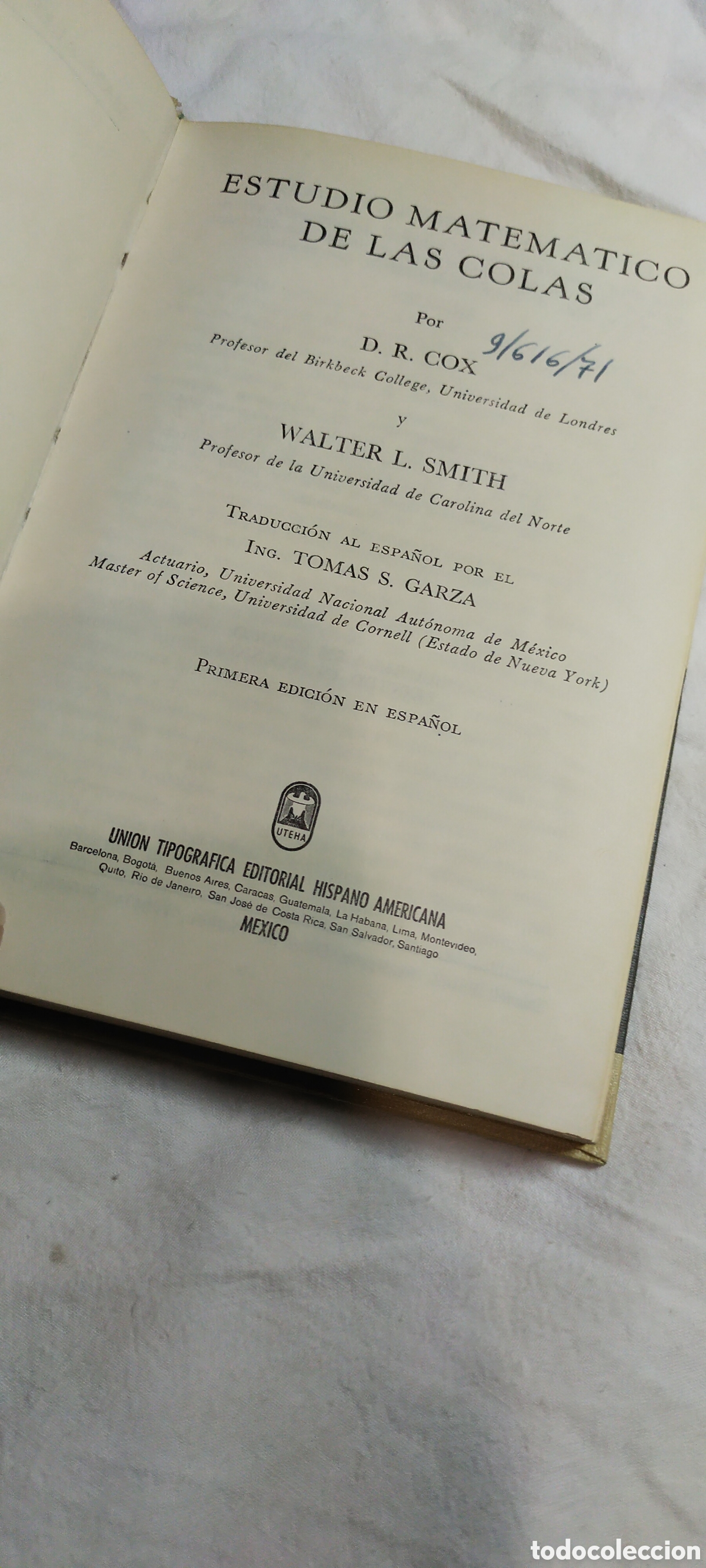 Libros de segunda mano de ciencias: Estudio matem&aacute;tico de las colas. Cox Smith. Matem&aacute;ticas.uteha - Foto 5