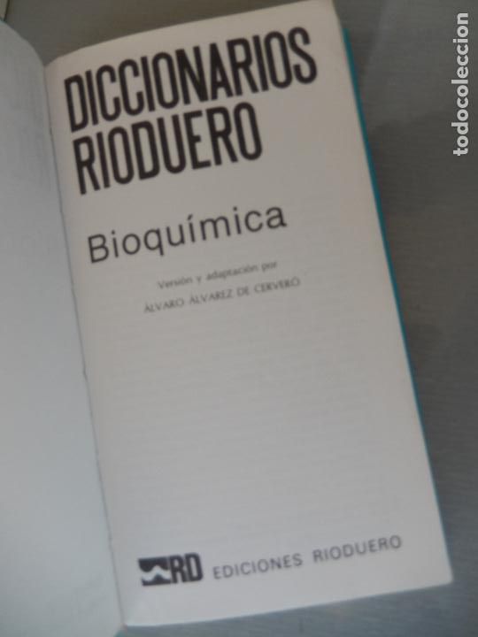 Libros de segunda mano de ciencias: BIOQUIMICA - DICCIONARIOS RIODUERO - 1978 - Foto 2