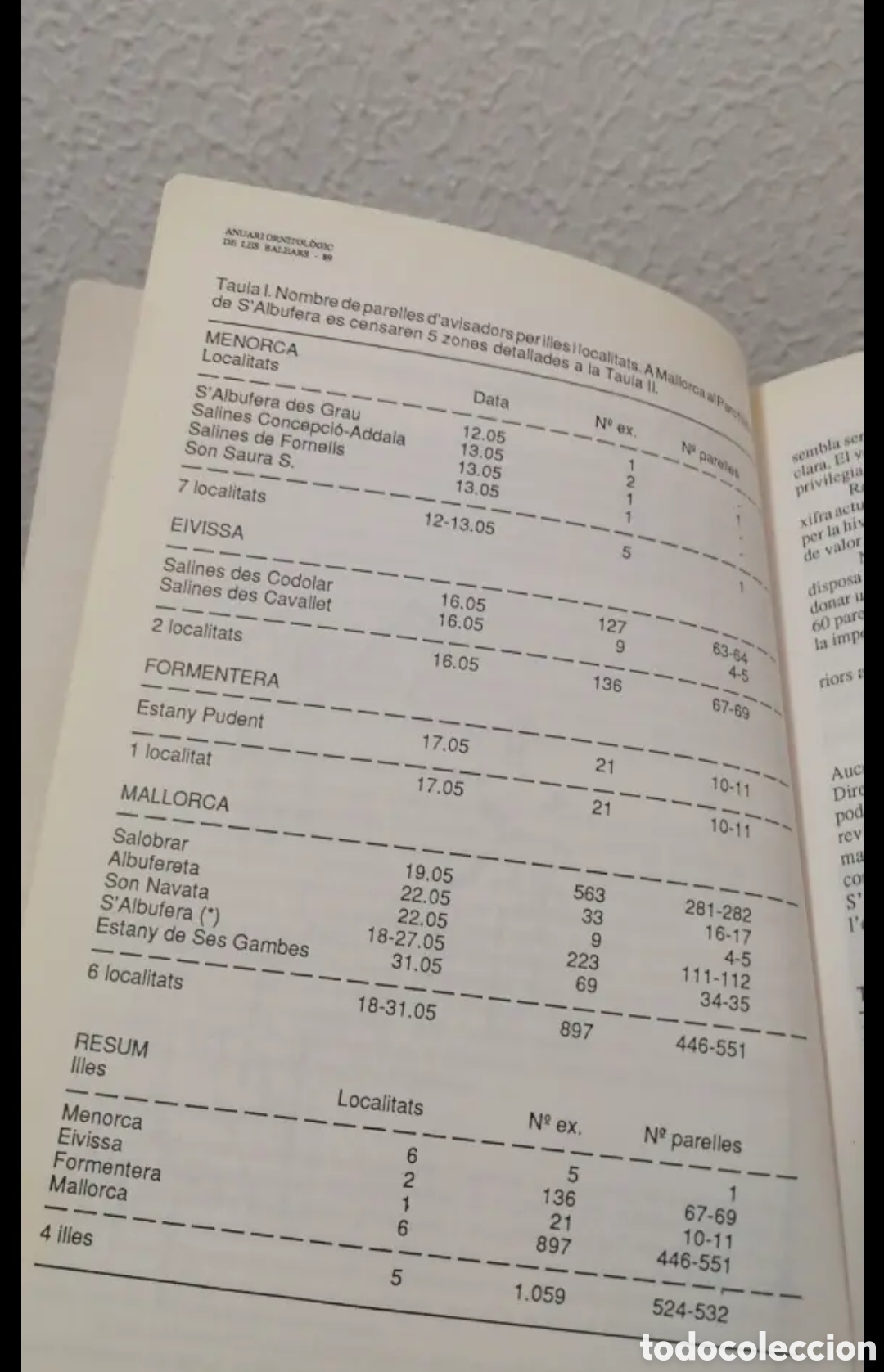 Libros de segunda mano: Anuari Ornitol&ograve;gic de les Balears Edici&oacute; 1989. GOB. Aus cens - Foto 5