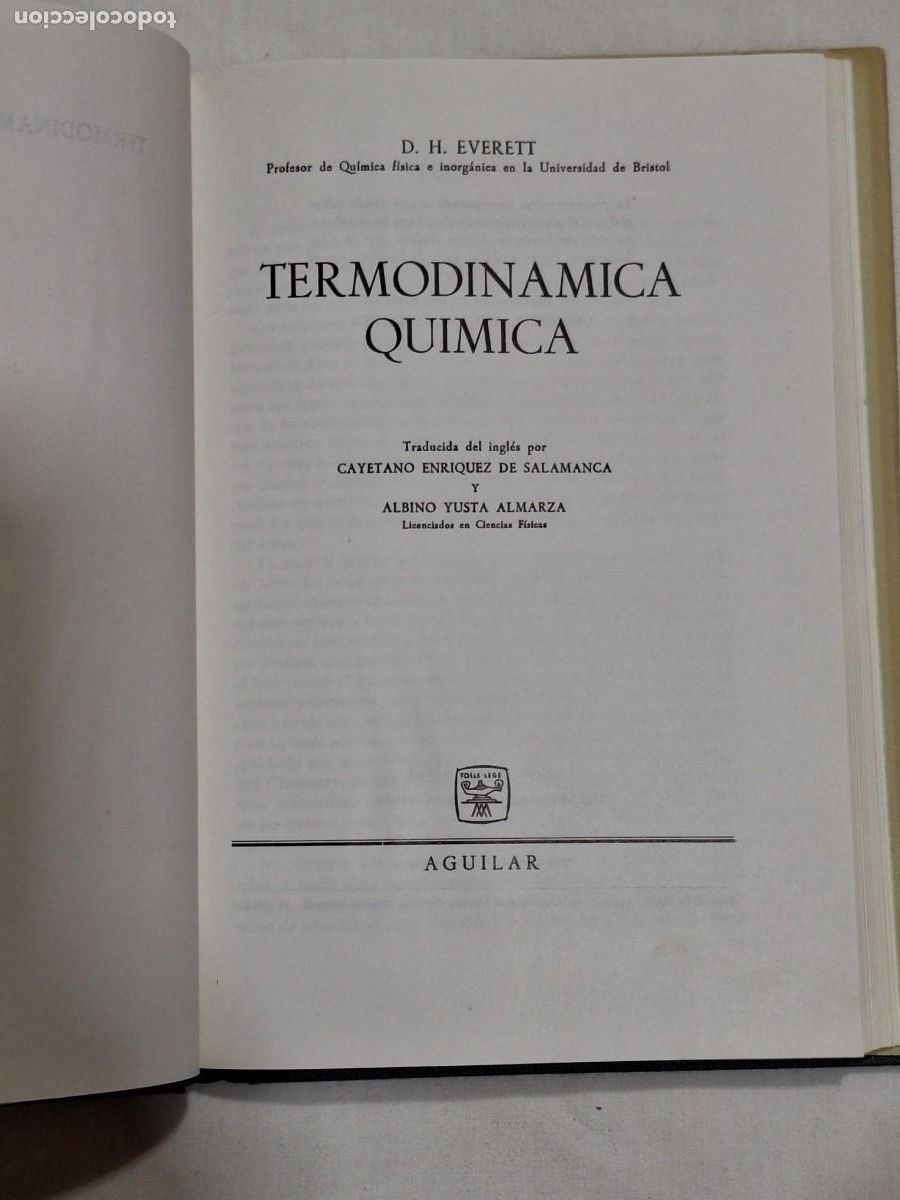 Libros de segunda mano de ciencias: Termodin&aacute;mica qu&iacute;mica . Everett . Aguilar - Foto 14