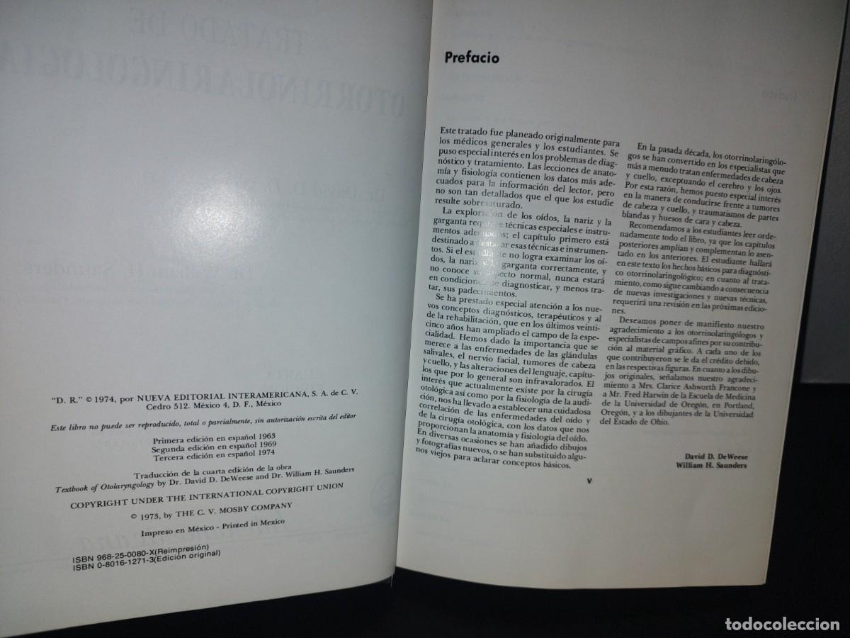 Libros de segunda mano de ciencias: 129- TRATADO DE OTORRINOLARINGOLOG&Iacute;A - DR. DAVID D. DEWEESE - Foto 5