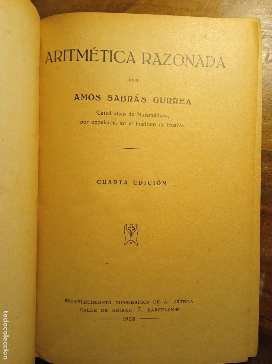 Libros de segunda mano de ciencias: Elementos de aritm&eacute;tica Amos Sabr&aacute;s 1928 - Foto 2