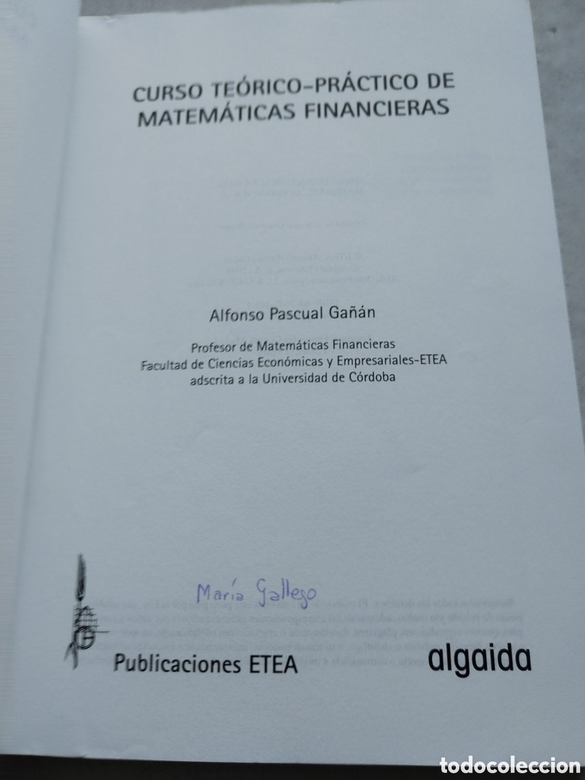 Libros de segunda mano de ciencias: MATEM&Aacute;TICAS FINANCIERAS - Foto 2
