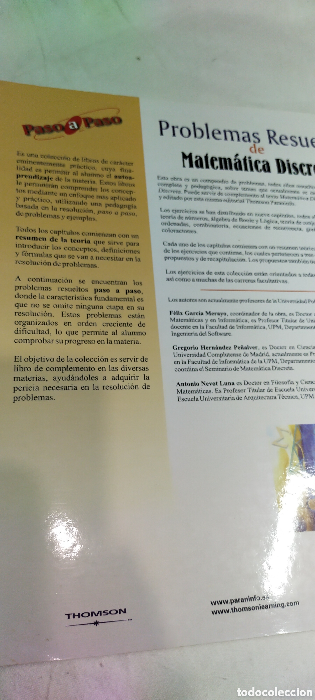 Libros de segunda mano de ciencias: Problemas resueltos de matem&aacute;tica discreta paso a paso. Matem&aacute;ticas. Thomson - Foto 4