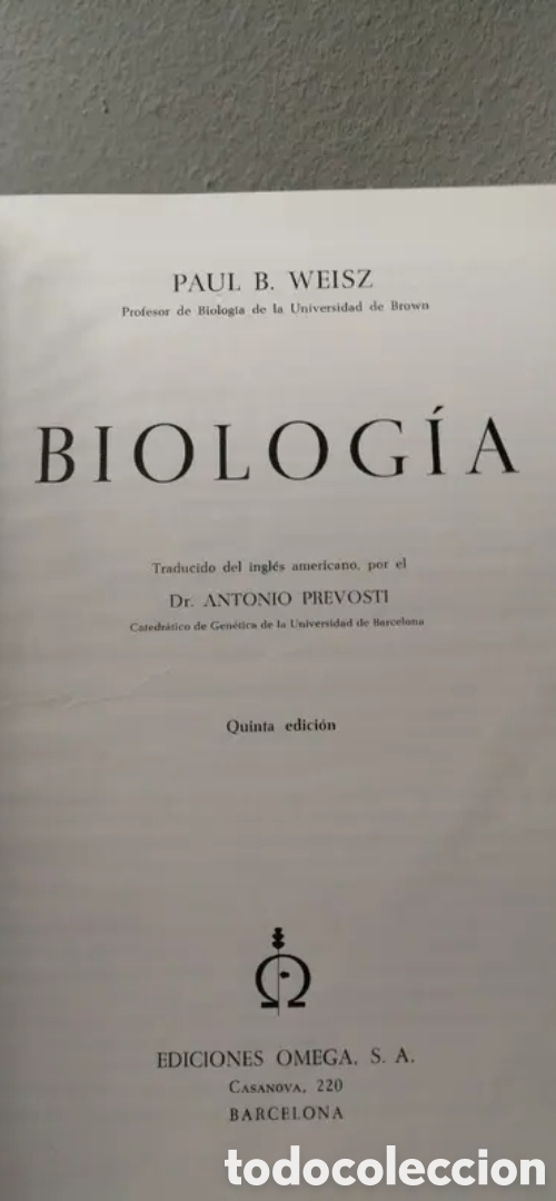 Libros de segunda mano: Biolog&iacute;a. Paul B. Weitz. Ediciones Omega - Foto 4