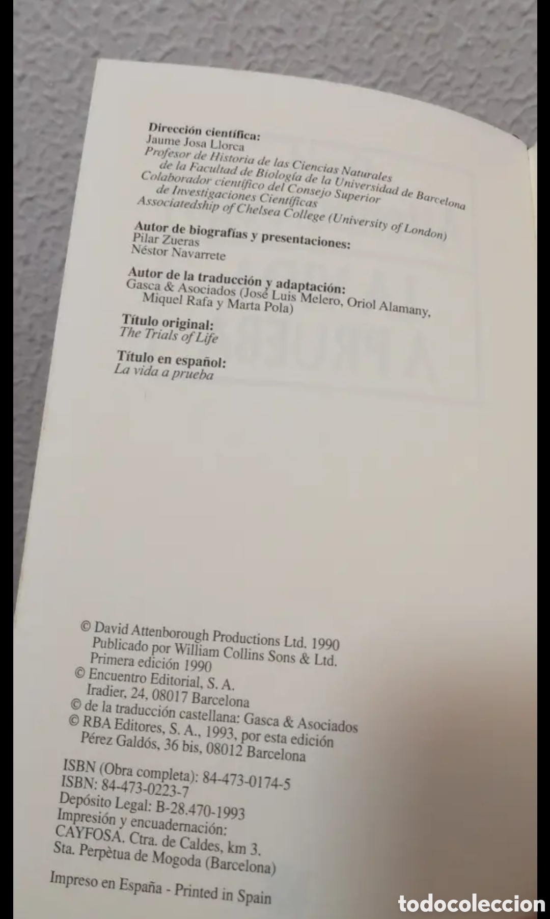 Libros de segunda mano: La vida a prueba. David Attemborough. RBA. Biblioteca de Divulgaci&oacute;n Cient&iacute;fica - Foto 4