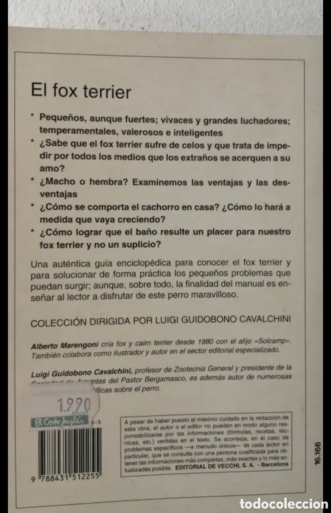 Libros de segunda mano: El Fox Terrier. Alberto Marangoni. Editorial De Vecchi - Foto 2