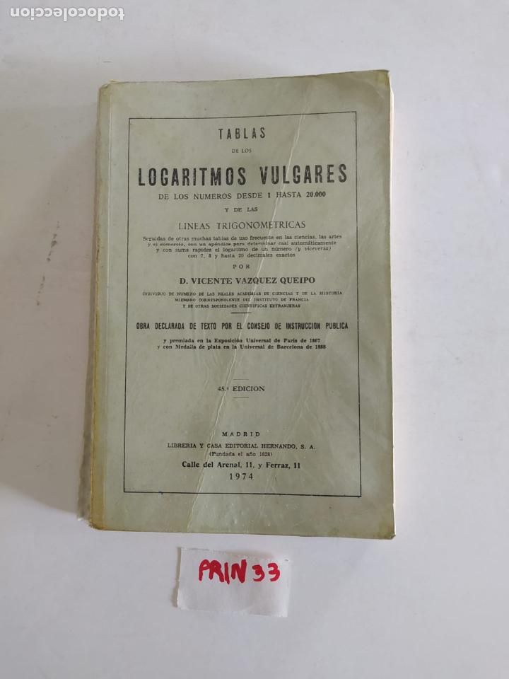 Libros de segunda mano de ciencias: Logaritmos vulgares - Foto 1