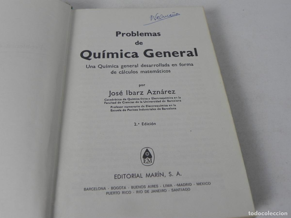 Libros de segunda mano de ciencias: PROBLEMAS DE QU&Iacute;MICA GENERAL (J. IBARZ) EDIT. MAR&Iacute;N-1973 2&ordf; EDICI&Oacute;N - Foto 4