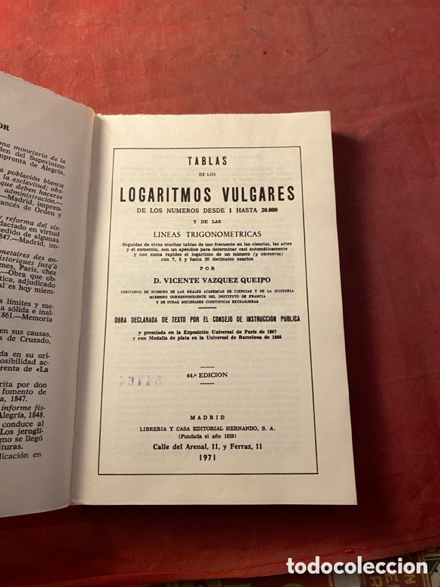 Libros de segunda mano de ciencias: LOGARITMOS VULGARES - Foto 2