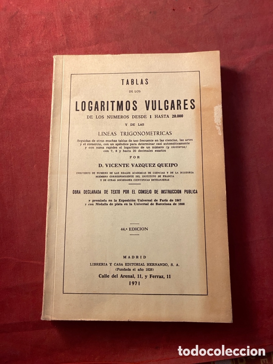 Libros de segunda mano de ciencias: LOGARITMOS VULGARES - Foto 1