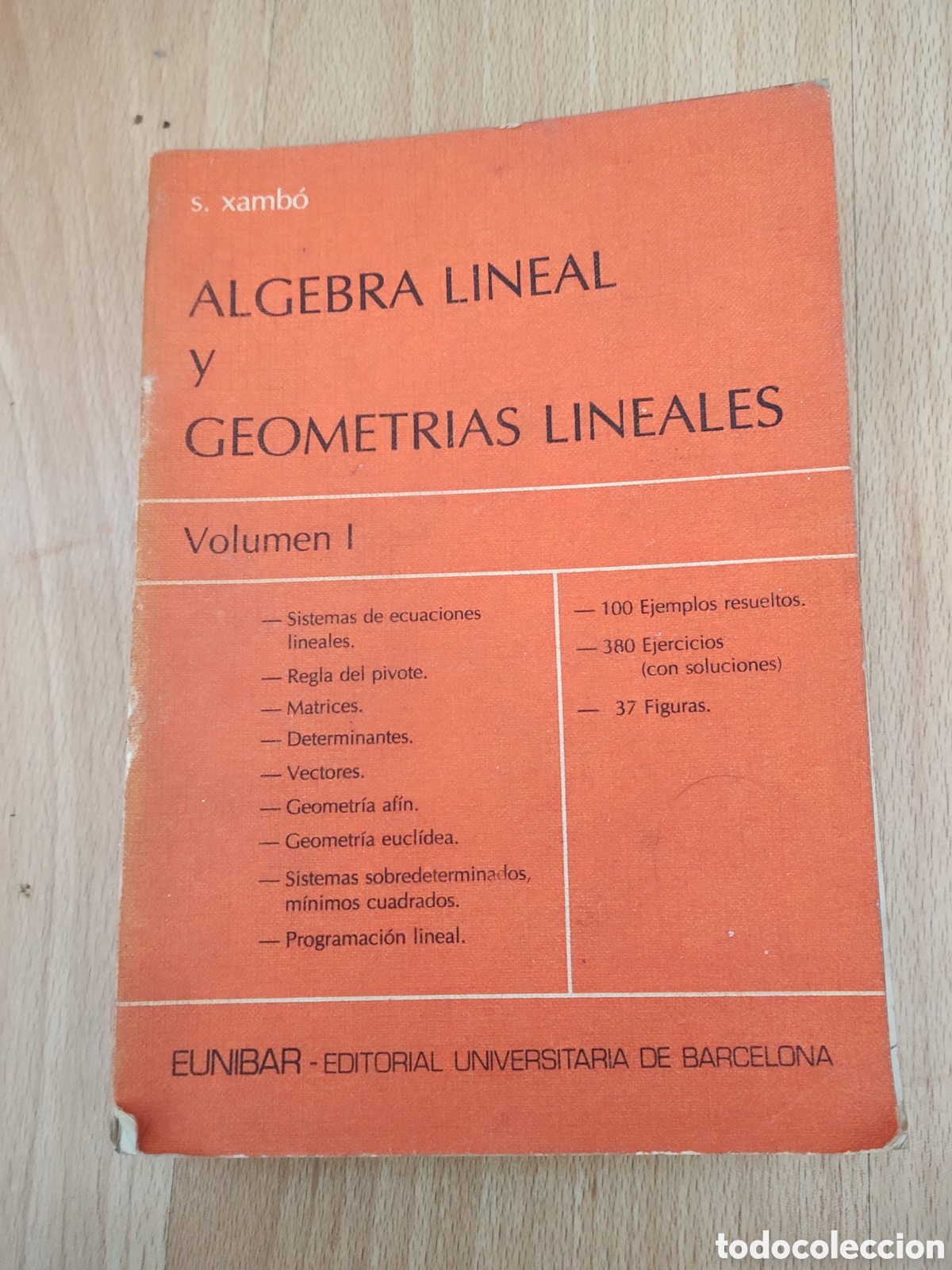Gebrauchte B&uuml;cher der Wissenschaften: &Aacute;LGEBRA LINEAL Y GEOMETR&Iacute;AS LINEALES VOLUMEN I. EUNIBAR EDITORIAL UNIVERSITARIA DE BARCELONA.