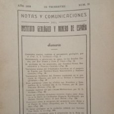 Libri di seconda mano: NOTAS Y COMUNICACIONES DEL IGME. 1958. MINAS, MINERALES, MINERÍA, GEOLOGÍA