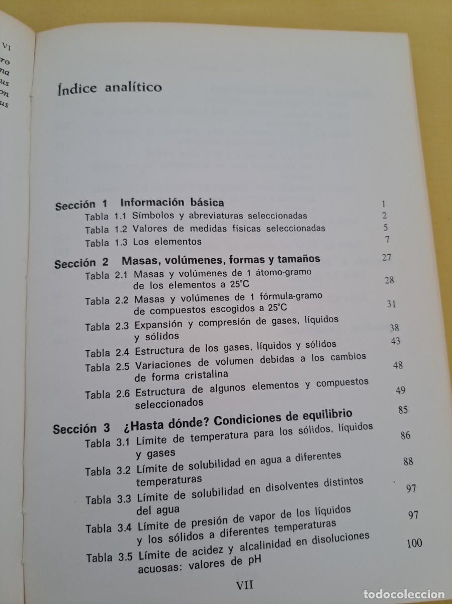 Libros de segunda mano de ciencias: N. F. (NUFFIELD FOUNDATION) - QU&Iacute;MICA (LIBRO DE DATOS) - REVERT&Eacute; 1971 - Foto 3