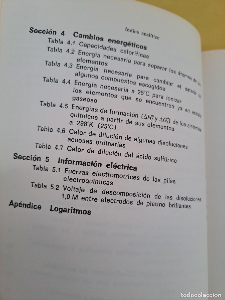 Libros de segunda mano de ciencias: N. F. (NUFFIELD FOUNDATION) - QU&Iacute;MICA (LIBRO DE DATOS) - REVERT&Eacute; 1971 - Foto 4