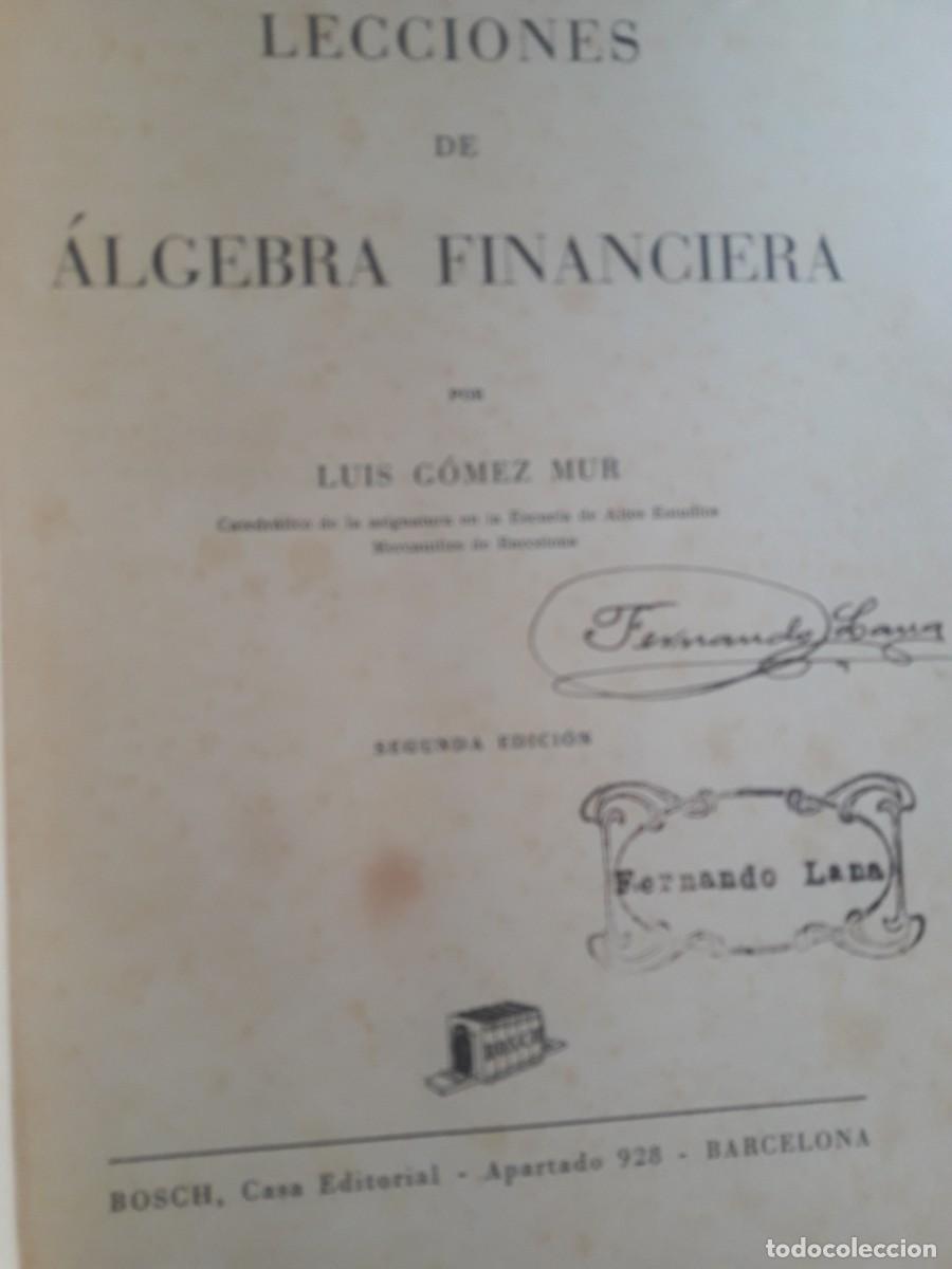 Libros de segunda mano de ciencias: lecciones de &aacute;lgebra financiera Luis G&oacute;mez Mur - Foto 2