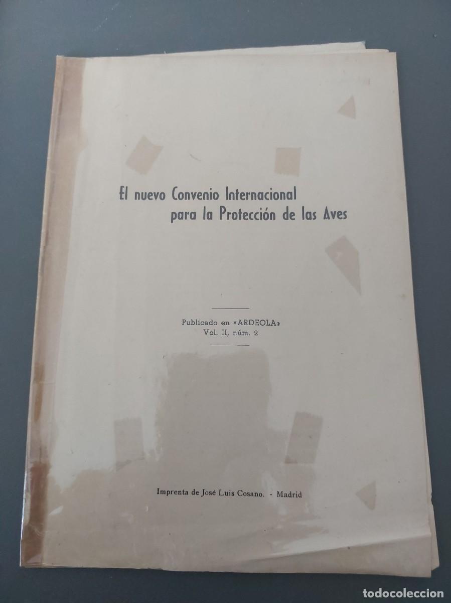 Libros de segunda mano: El nuevo convenio internacional para la protecci&oacute;n de las aves- 1950 - Foto 1