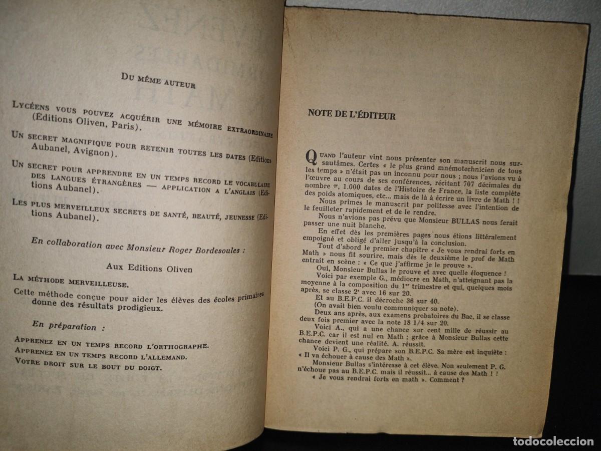 Libros de segunda mano de ciencias: 95- DEVENEZ FORMIDABLES EN MATH - ADRIEN BULLAS - 1961 - Foto 5