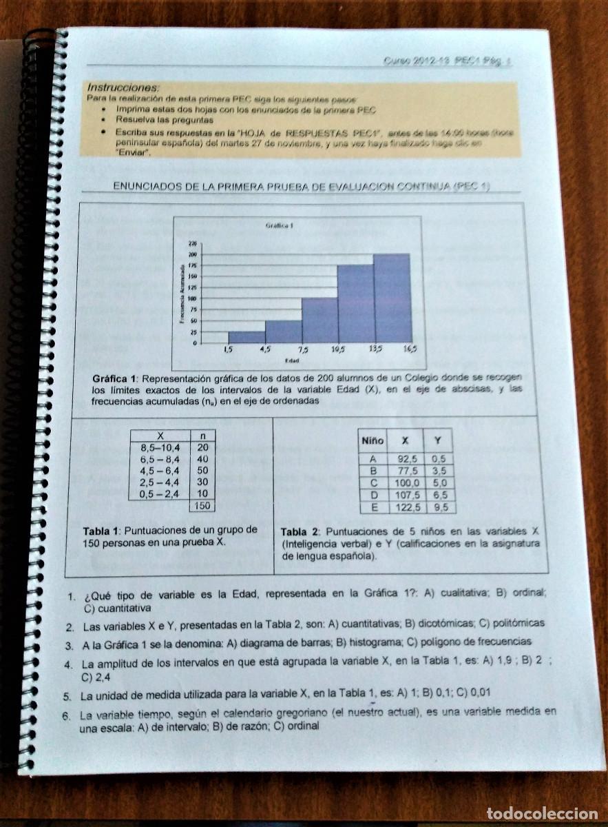 Libros de segunda mano de ciencias: UNED - INTRODUCCION AL ANALISIS DE DATOS - FORMULARIO Y EX&Aacute;MENES RESUELTOS - Foto 3