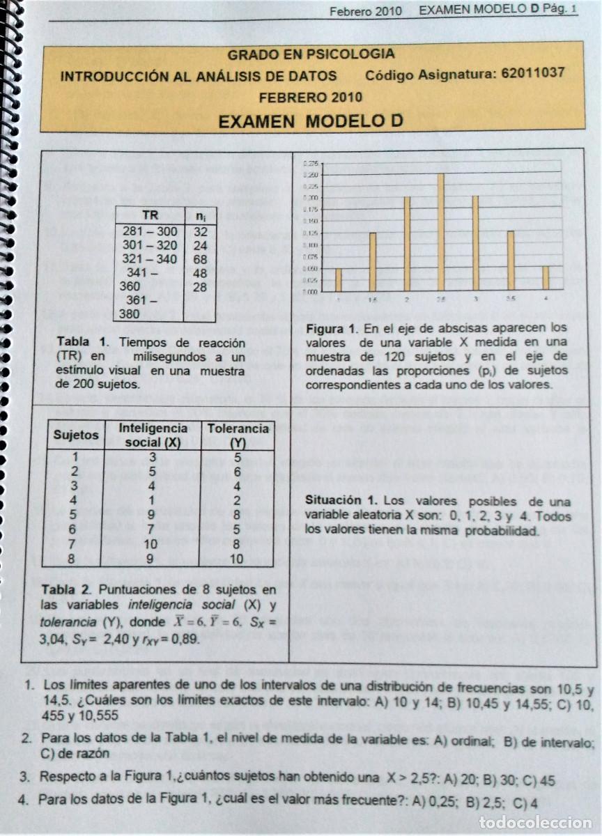 Libros de segunda mano de ciencias: UNED - INTRODUCCION AL ANALISIS DE DATOS - FORMULARIO Y EX&Aacute;MENES RESUELTOS - Foto 6