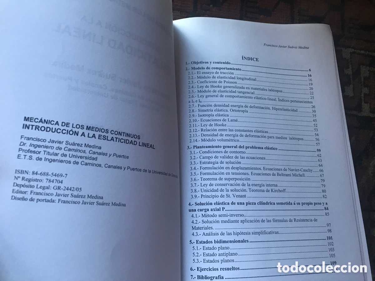 Libros de segunda mano de ciencias: Introducci&oacute;n a la elasticidad lineal. Francisco Javier Su&aacute;rez Medina - Foto 3