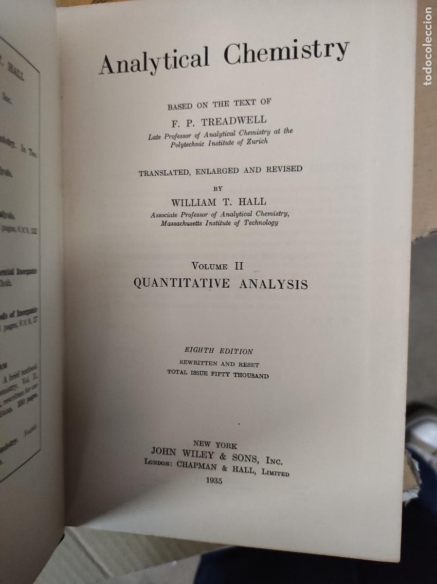 Libros de segunda mano de ciencias: Analytical Chemistry (Volume 2) Hall, W T. - Foto 2
