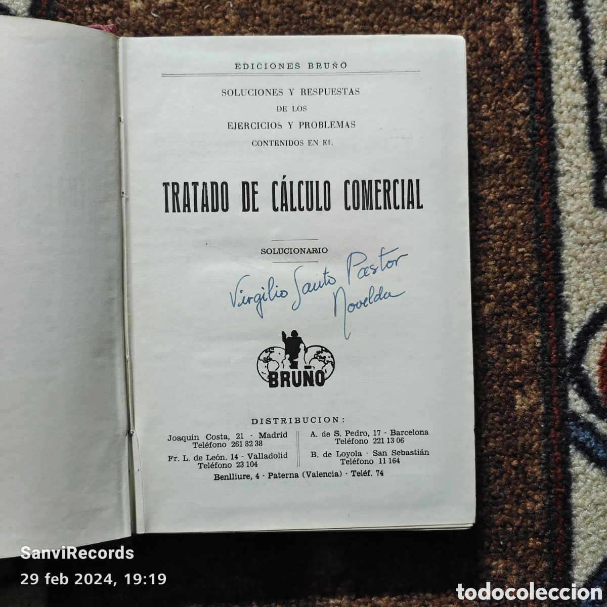 Libros de segunda mano de ciencias: C&Aacute;LCULO COMERCIAL, SOLUCIONARIO (BRU&Ntilde;O) - Foto 2