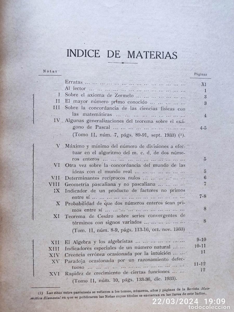 Libros de segunda mano de ciencias: MISCEL&Aacute;NEA MATEM&Aacute;TICA. J. BARINAGA. A&Ntilde;O 1937. - Foto 3