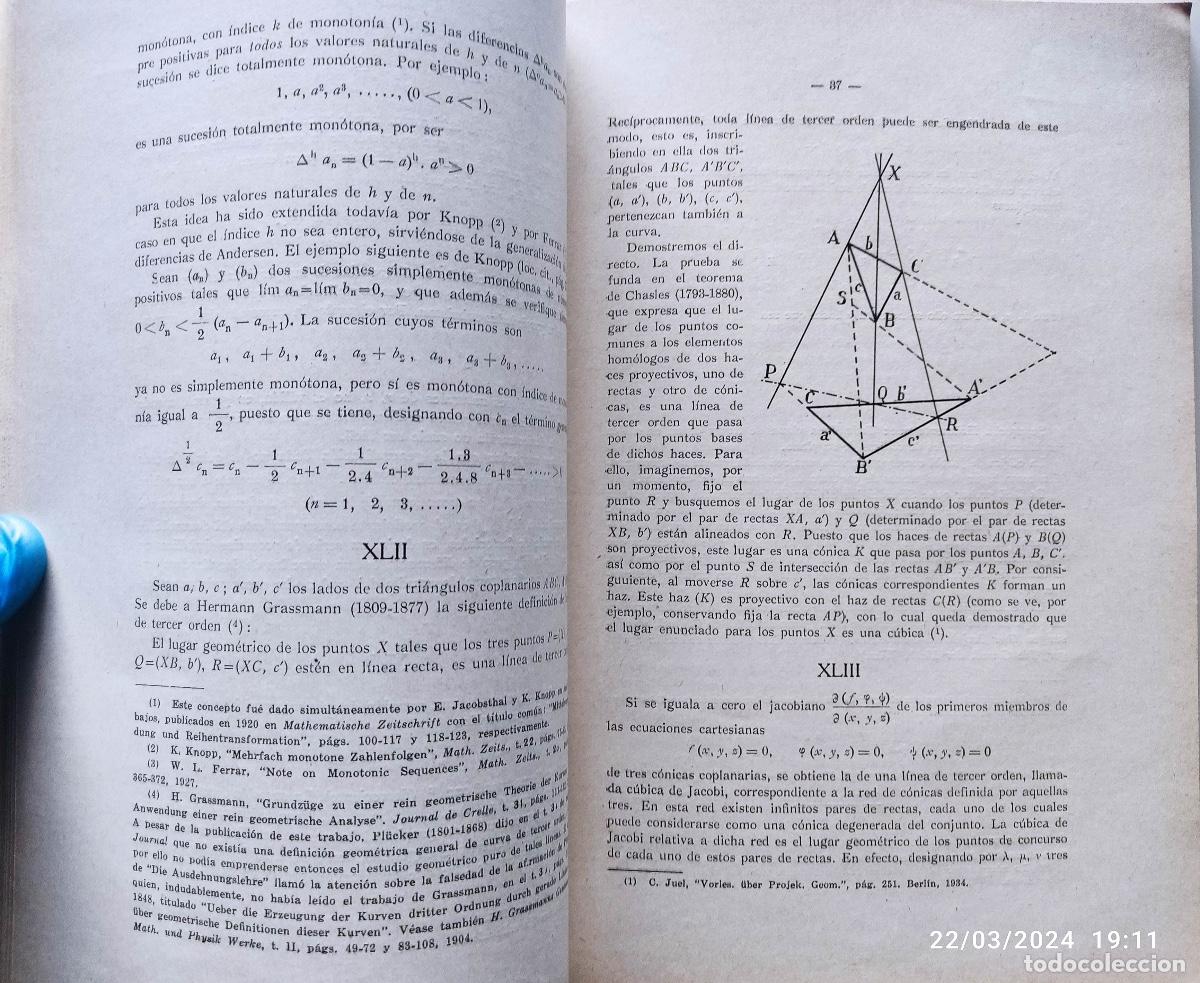 Libros de segunda mano de ciencias: MISCEL&Aacute;NEA MATEM&Aacute;TICA. J. BARINAGA. A&Ntilde;O 1937. - Foto 7