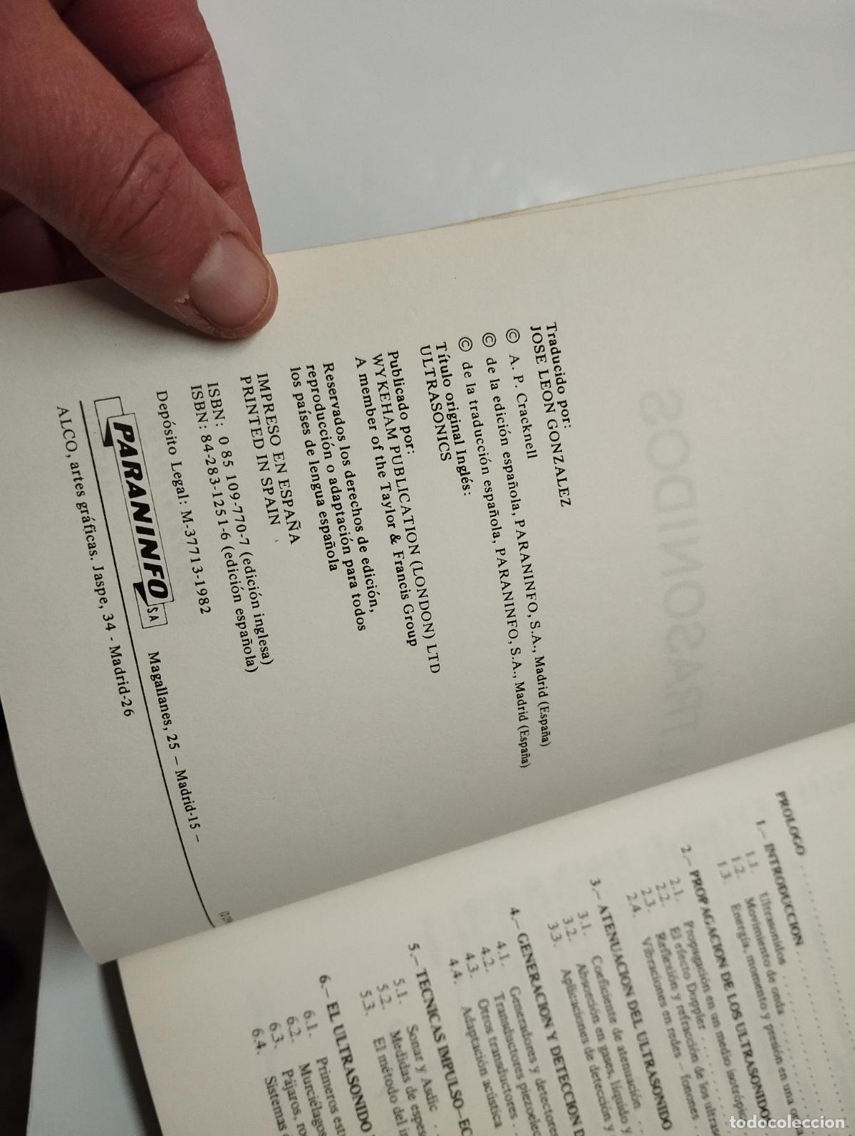Libros de segunda mano de ciencias: LIBRO ULTRASONIDOS AP CRACKNELL ED. PARANINFO - Foto 4