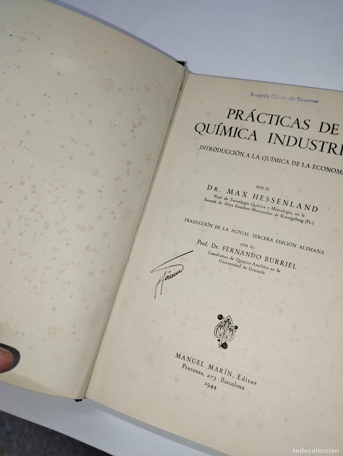 Libros de segunda mano de ciencias: LIBRO PR&Aacute;CTICAS DE QU&Iacute;MICA INDUSTRIAL HESSENLAND - Foto 2