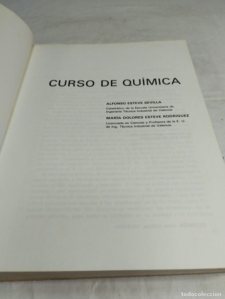 Libros de segunda mano de ciencias: Curso de qu&iacute;mica. A. Esteve y M.D. Esteve, 1975 - Foto 2
