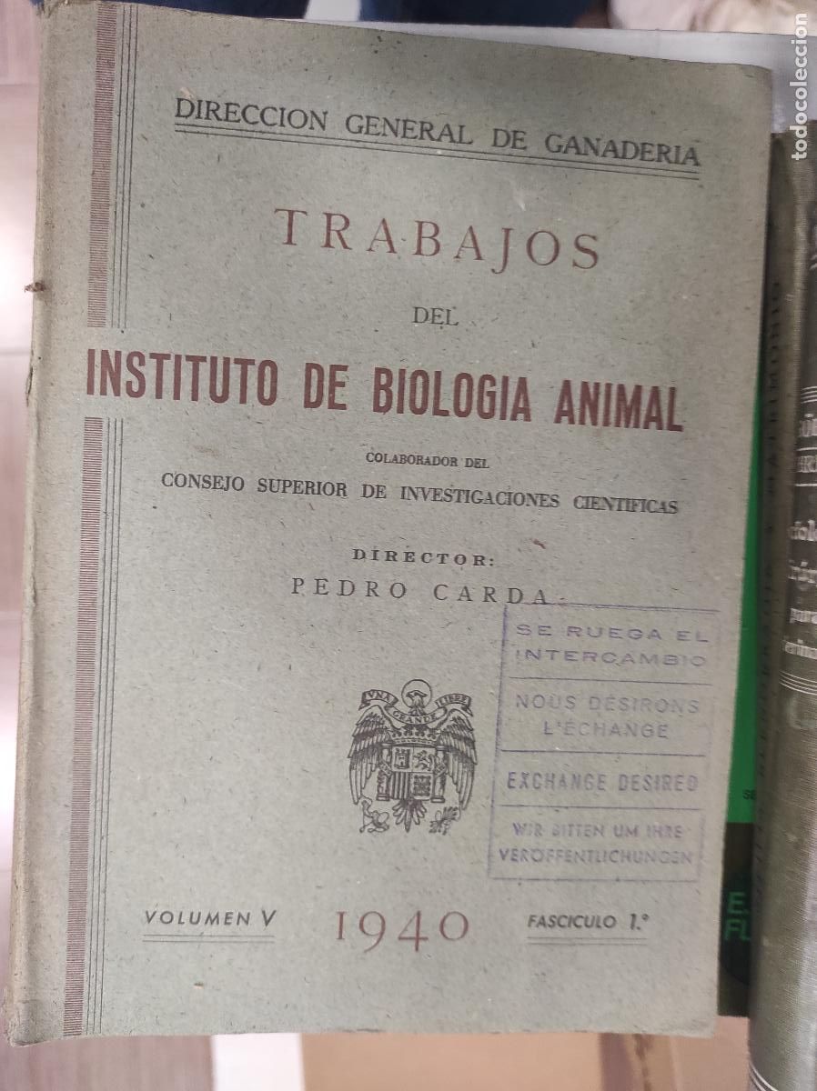 Gebrauchte B&uuml;cher: TRABAJOS DEL INSTITUTO DE BIOLOGIA ANIMAL VOLUMEN V 1940