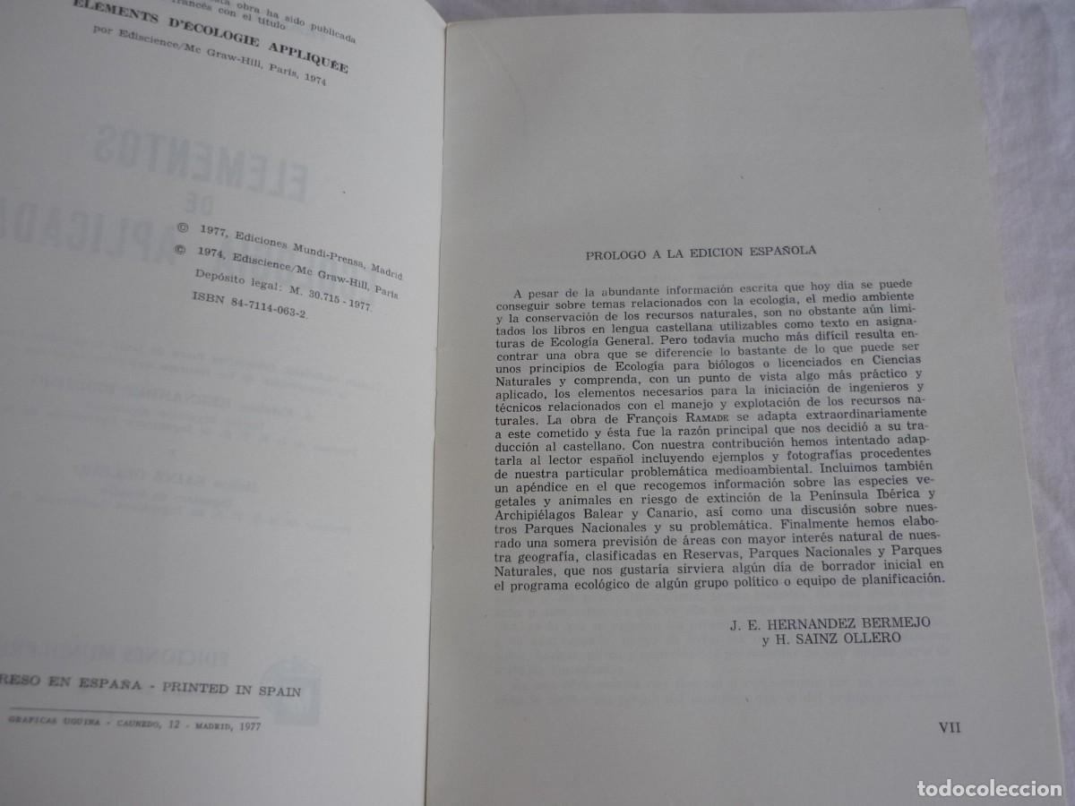 Libros de segunda mano: Elementos de ecolog&iacute;a aplicada, Fran&ccedil;oise Ramade, 1977 - Foto 7