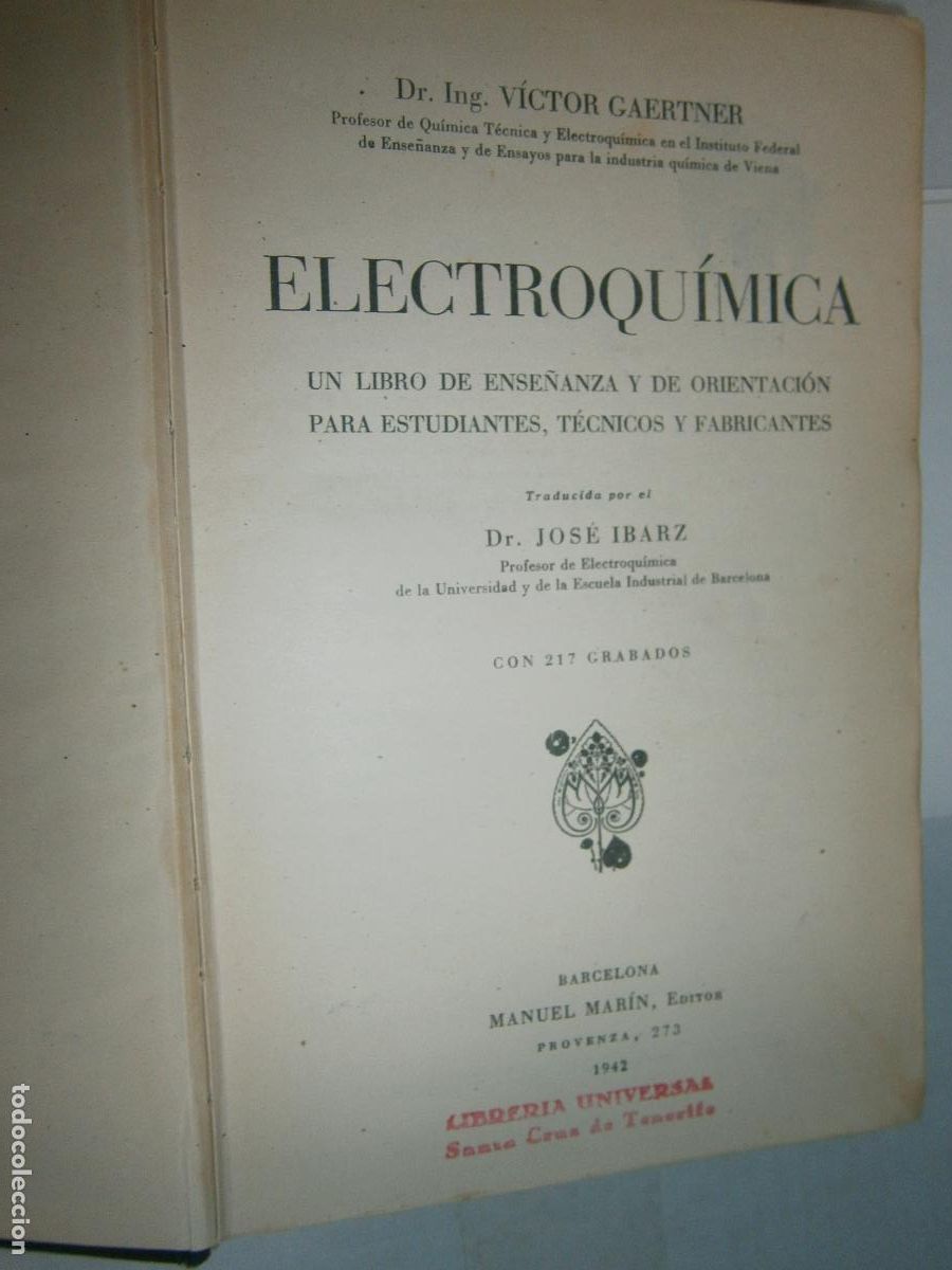 Libros de segunda mano de ciencias: ANTIGUO LIBRO - ELECTROQUIMICA - Foto 2