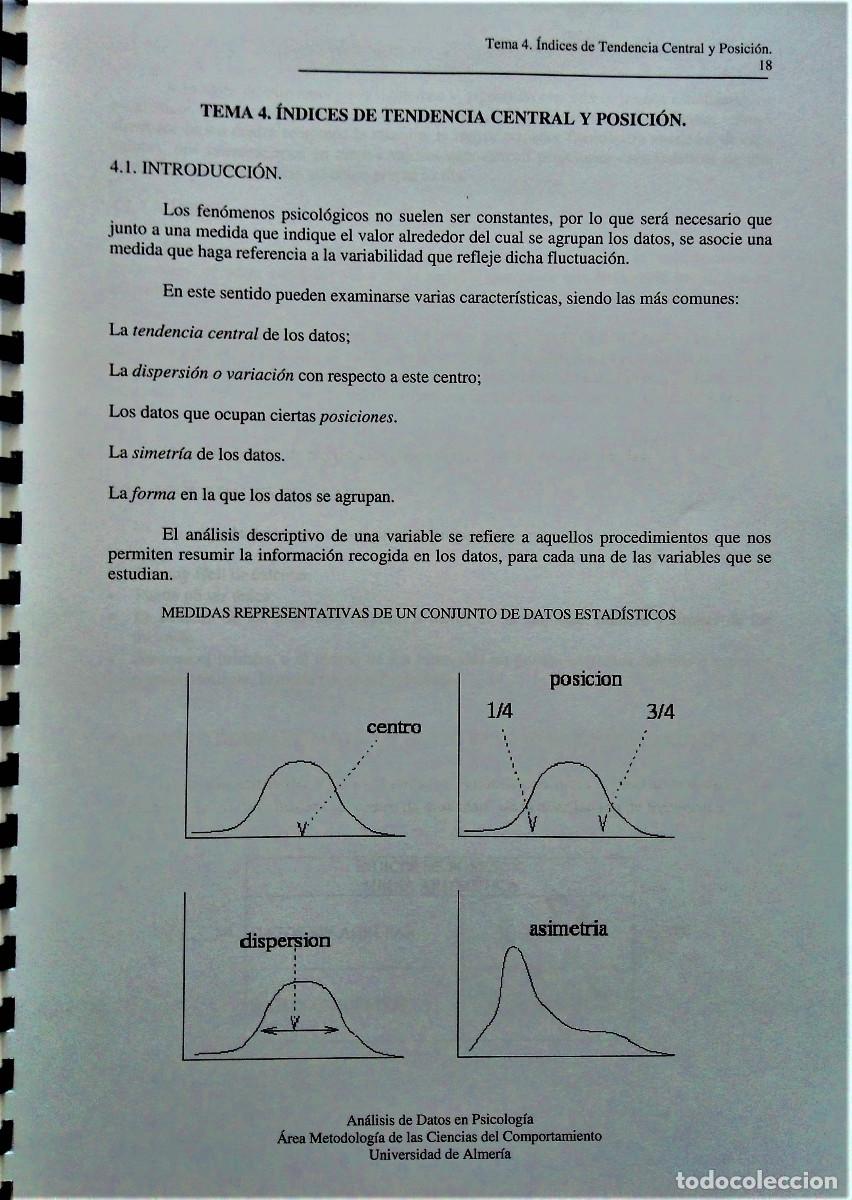 Libros de segunda mano de ciencias: AN&Aacute;LISIS DE DATOS EN PSICOLOG&Iacute;A - UAL - Foto 4