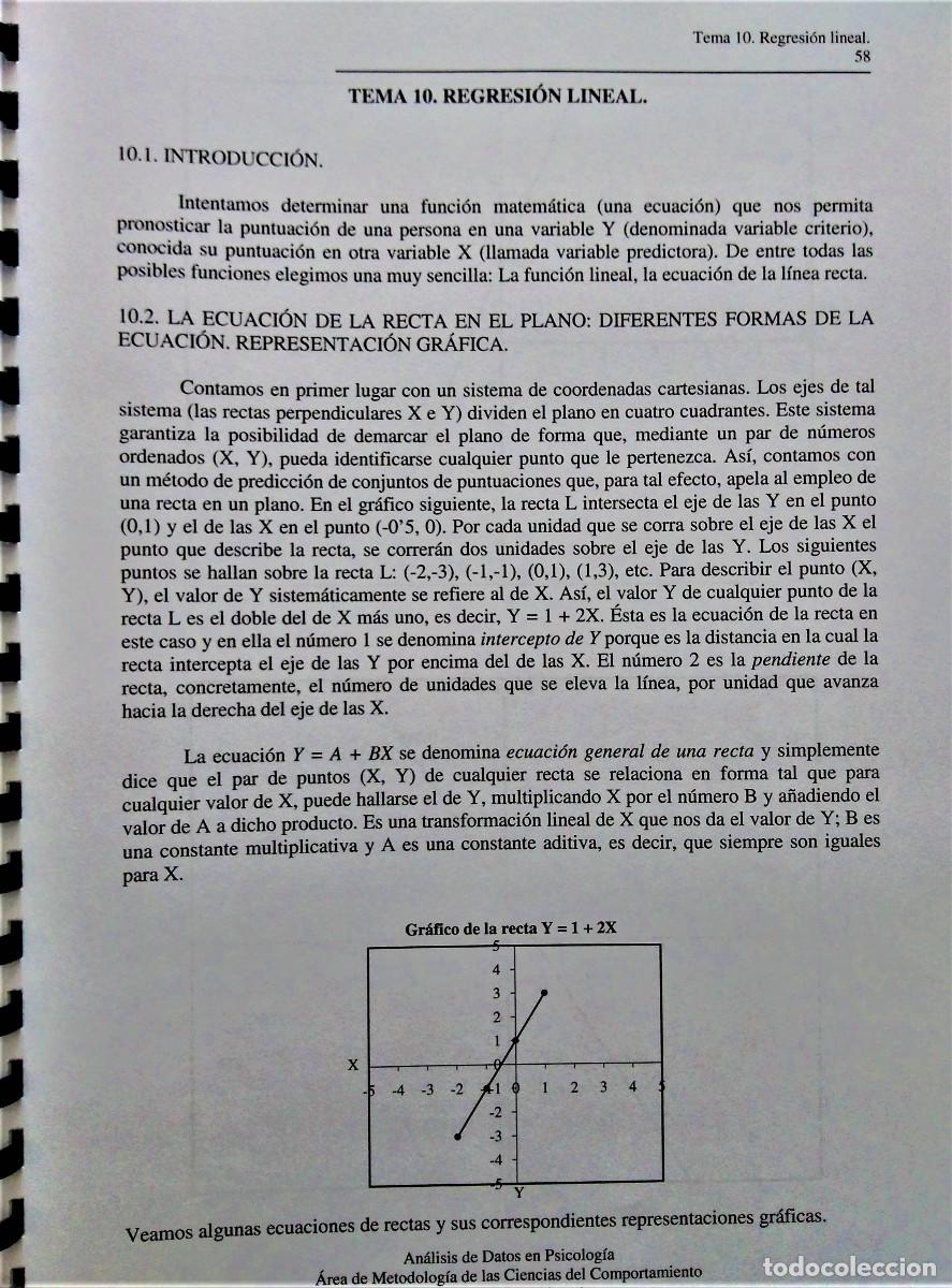 Libros de segunda mano de ciencias: AN&Aacute;LISIS DE DATOS EN PSICOLOG&Iacute;A - UAL - Foto 10