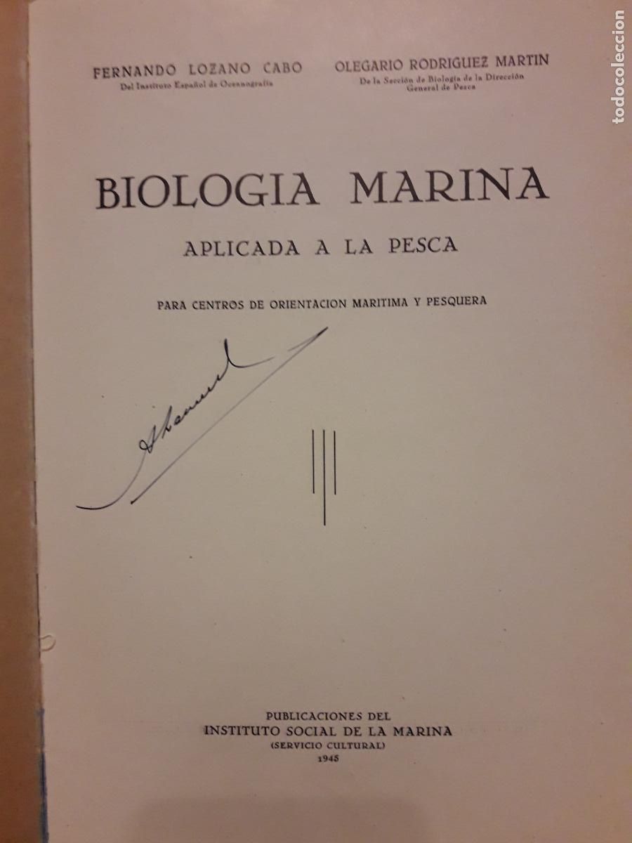 Libros de segunda mano: Biolog&iacute;a marina, aplicada a la pesca. - Foto 2