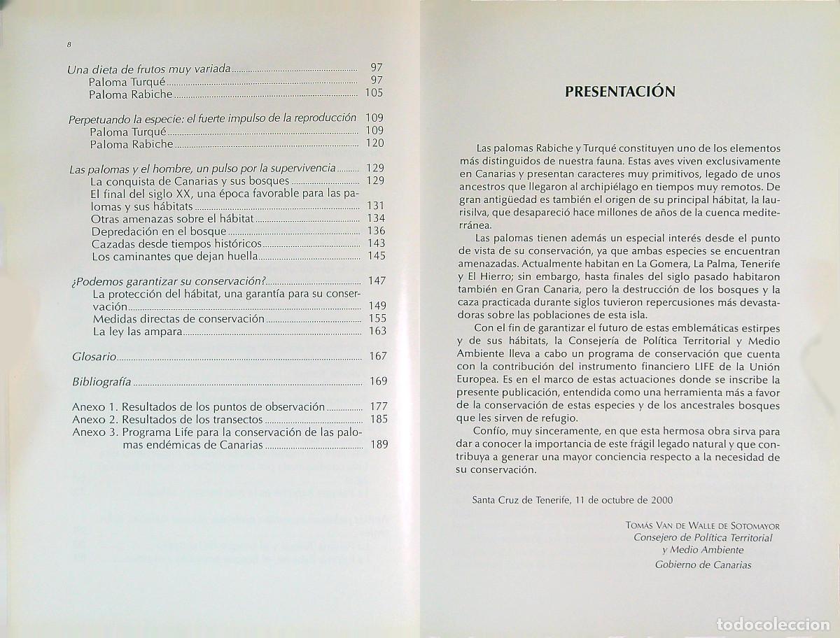 Libros de segunda mano: LAS PALOMAS END&Eacute;MICAS DE CANARIAS - VV.AA. - 2000 - CANARIAS - Foto 3