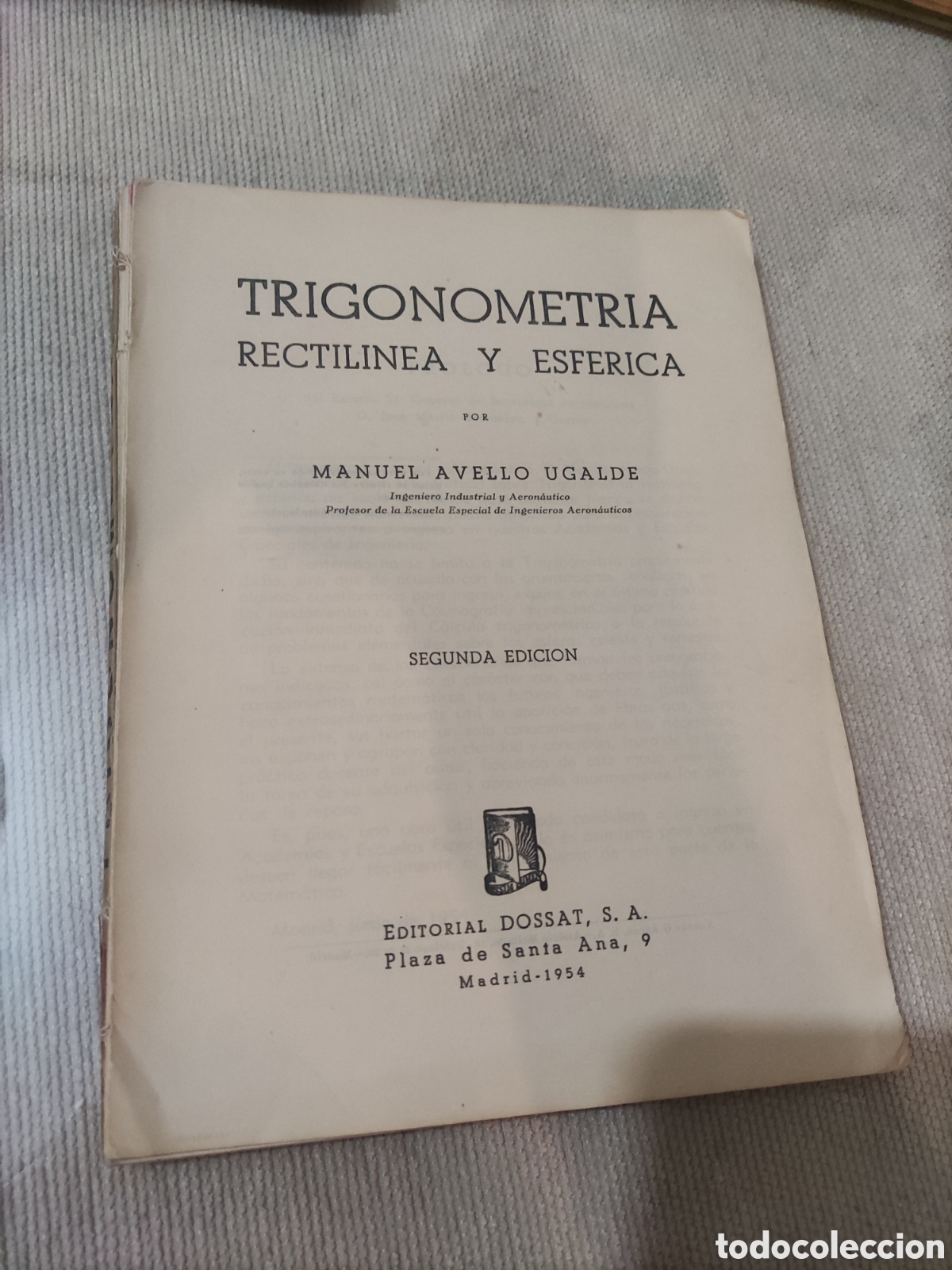 Libros de segunda mano de ciencias: Trigonometr&iacute;a. Rectilinia y Esf&eacute;rica. - Foto 1