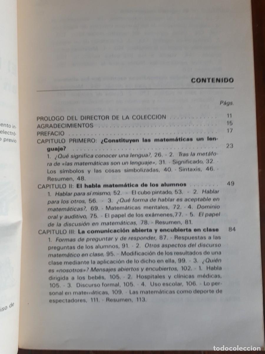 Libros de segunda mano de ciencias: EL LENGUAJE MATEMATICO EN EL AULA.- D. PIMM. - Foto 3