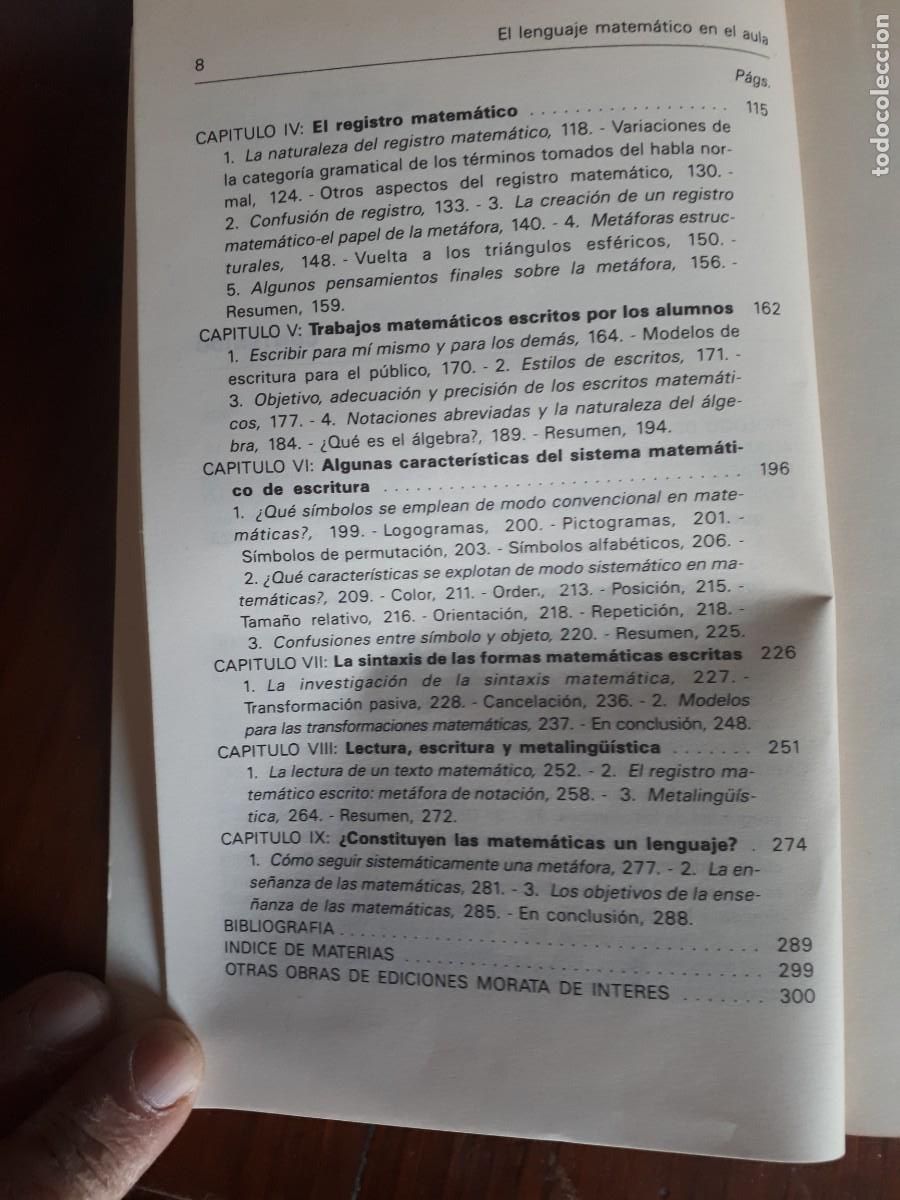 Libros de segunda mano de ciencias: EL LENGUAJE MATEMATICO EN EL AULA.- D. PIMM. - Foto 4