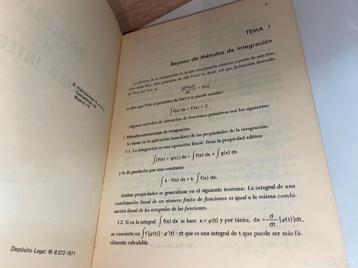 Libros de segunda mano de ciencias: PROBLEMAS DE C&Aacute;LCULO INTEGRAL - R. A. E. C - 1971 - Foto 4