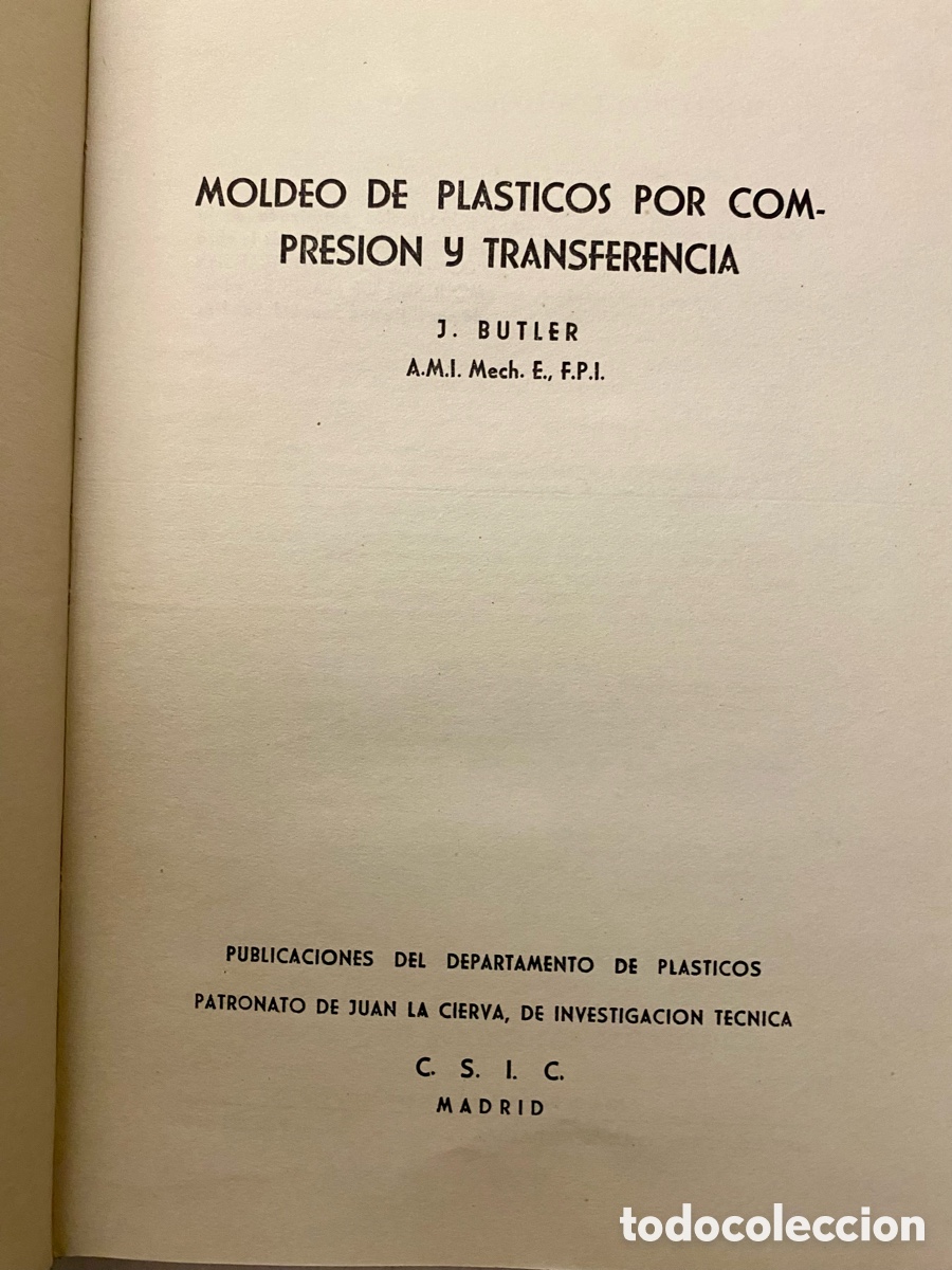 Libros de segunda mano de ciencias: MOLDEO DE PL&Aacute;STICOS POR COMPRESI&Oacute;N Y TRANSFERENCIA. - Foto 2