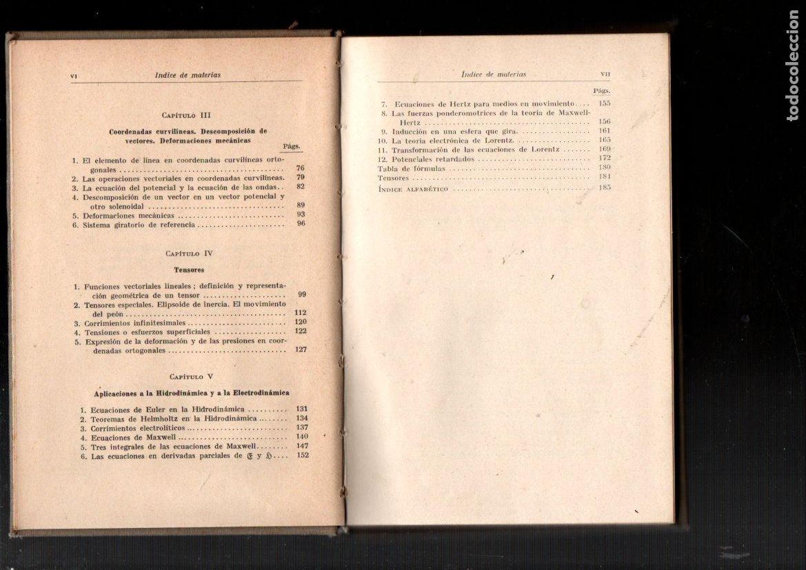 Libros de segunda mano de ciencias: INTRODUCCION AL ANALISIS VECTORIAL. RICHARD GANS. EDITORIAL LABOR 1940. - Foto 3