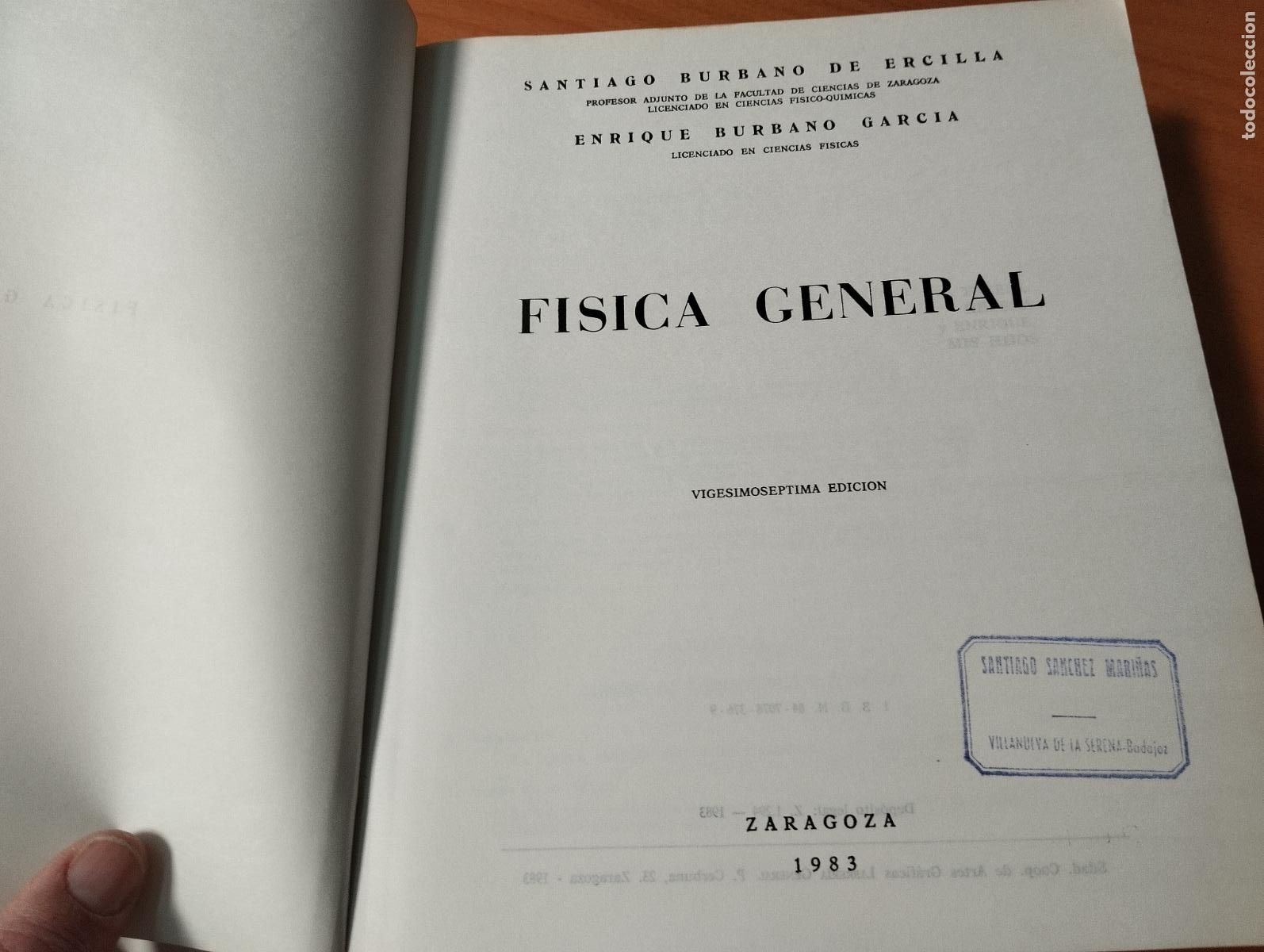Libros de segunda mano de ciencias: F&Iacute;SICA GENERAL. BURBANO DE ERCILLA. EDITORIAL LIBRERIA GENERAL - Foto 2
