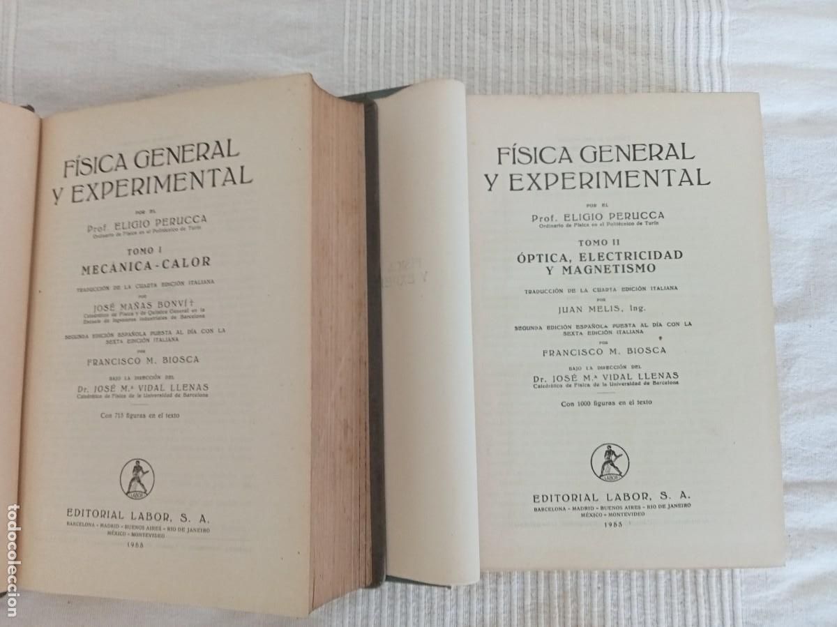 Libros de segunda mano de ciencias: E. Perucca. 2 tomos. 1953. F&iacute;sica general y Experimental - Foto 3