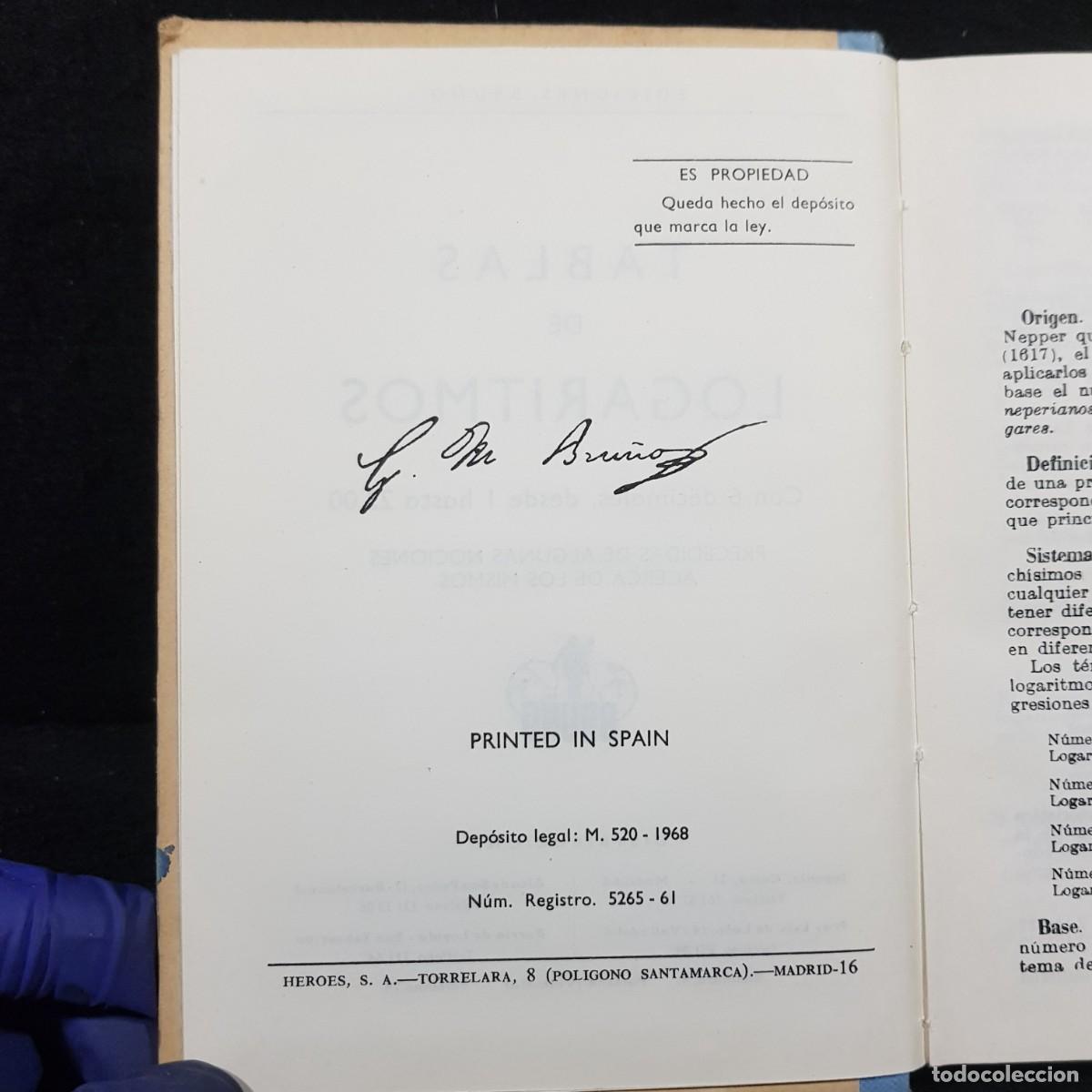 Libros de segunda mano de ciencias: TABLAS DE LOGARITMOS Y TRIGONOM&Eacute;TRICAS - EDICIONES BRU&Ntilde;O / 557 - Foto 3