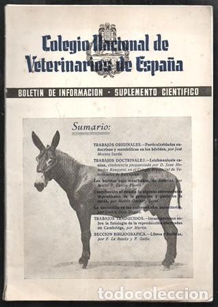 Gebrauchte B&uuml;cher: COLEGIO NACIONAL DE VETERINARIA DE ESPA&Ntilde;A BOLETIN SUPLEMETO CIENTIFICO A&Ntilde;O II N&ordm; 5 - A-VETER-094